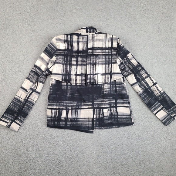 Simply Vera‎ Jacket Blazer Womens Small Black White Plaid Button Double Breasted - Picture 2 of 16